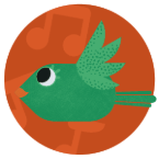 Ícone de pássaro laranja – oficinas de criatividade e infância Jardins de Criação